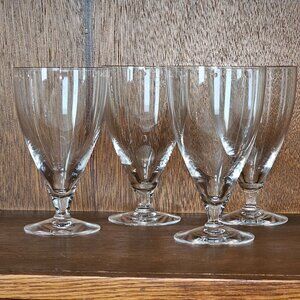 Fostoria Puritan crystal Ice Tea Glasses 6" set-4 midcentury modern minimalist